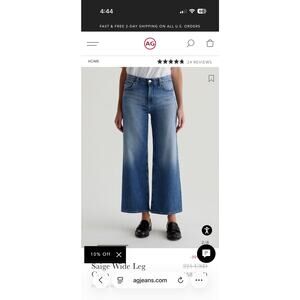 AG Siage Wide Leg Cropped Jeans